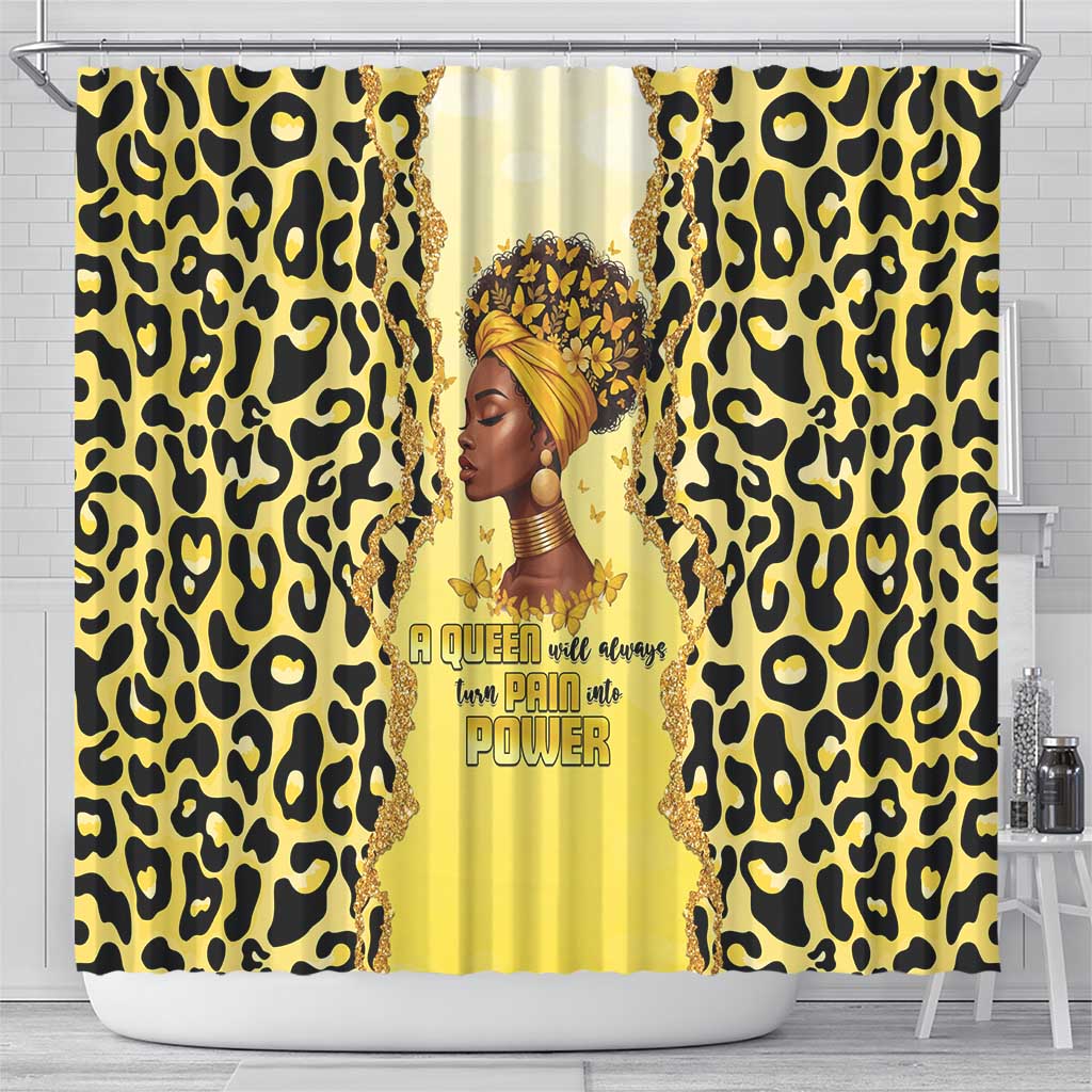 Black Her Story Shower Curtain A Queen Turns Pain Into Power - Wonder Print Shop