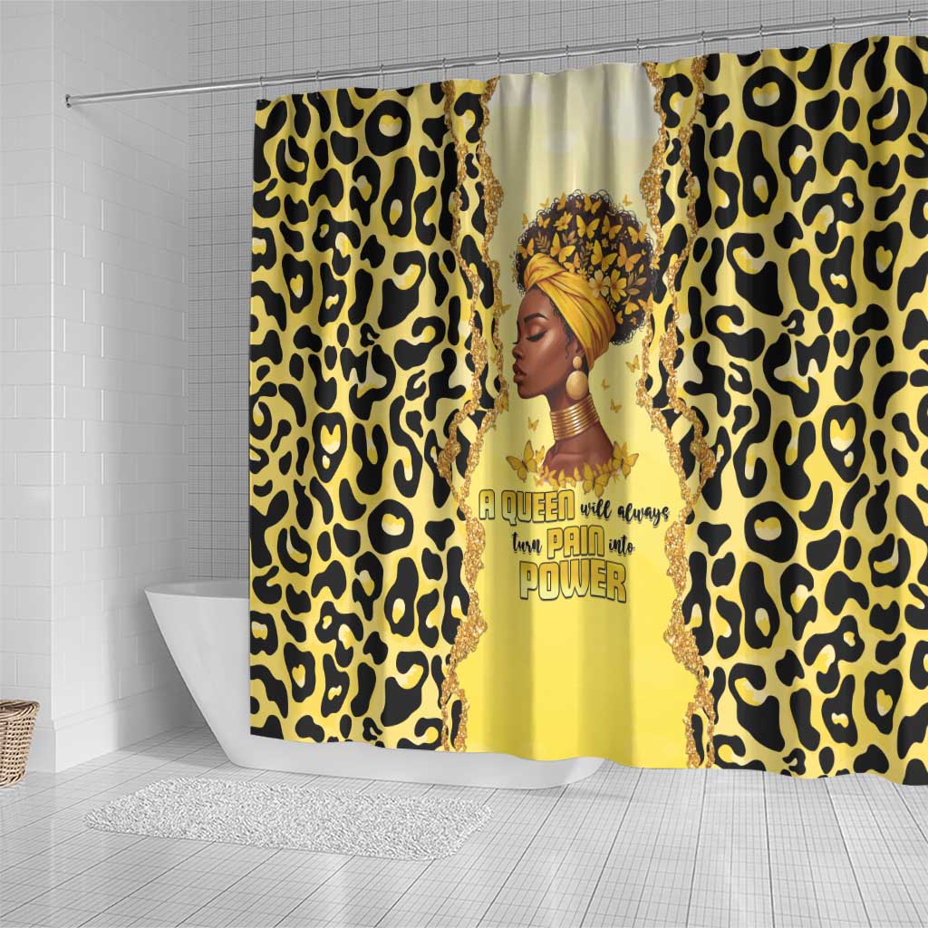 Black Her Story Shower Curtain A Queen Turns Pain Into Power - Wonder Print Shop