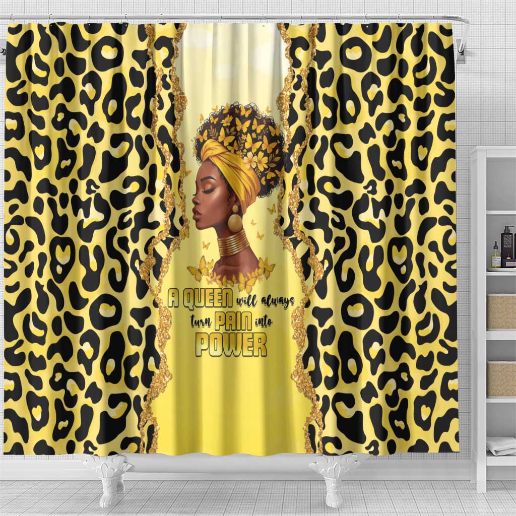 Black Her Story Shower Curtain A Queen Turns Pain Into Power - Wonder Print Shop