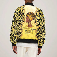 Black Her Story Sleeve Zip Bomber Jacket A Queen Turns Pain Into Power - Wonder Print Shop