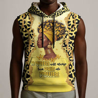 Black Her Story Sleeveless Hoodie A Queen Turns Pain Into Power - Wonder Print Shop