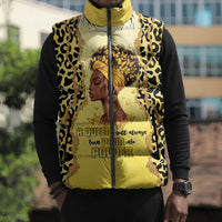 Black Her Story Sleeveless Puffer Jacket A Queen Turns Pain Into Power - Wonder Print Shop