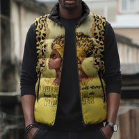 Black Her Story Sleeveless Puffer Jacket A Queen Turns Pain Into Power - Wonder Print Shop