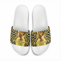 Black Her Story Slide Sandals A Queen Turns Pain Into Power - Wonder Print Shop
