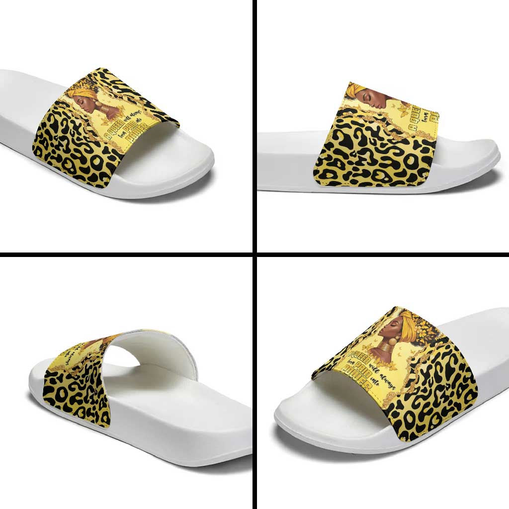 Black Her Story Slide Sandals A Queen Turns Pain Into Power - Wonder Print Shop
