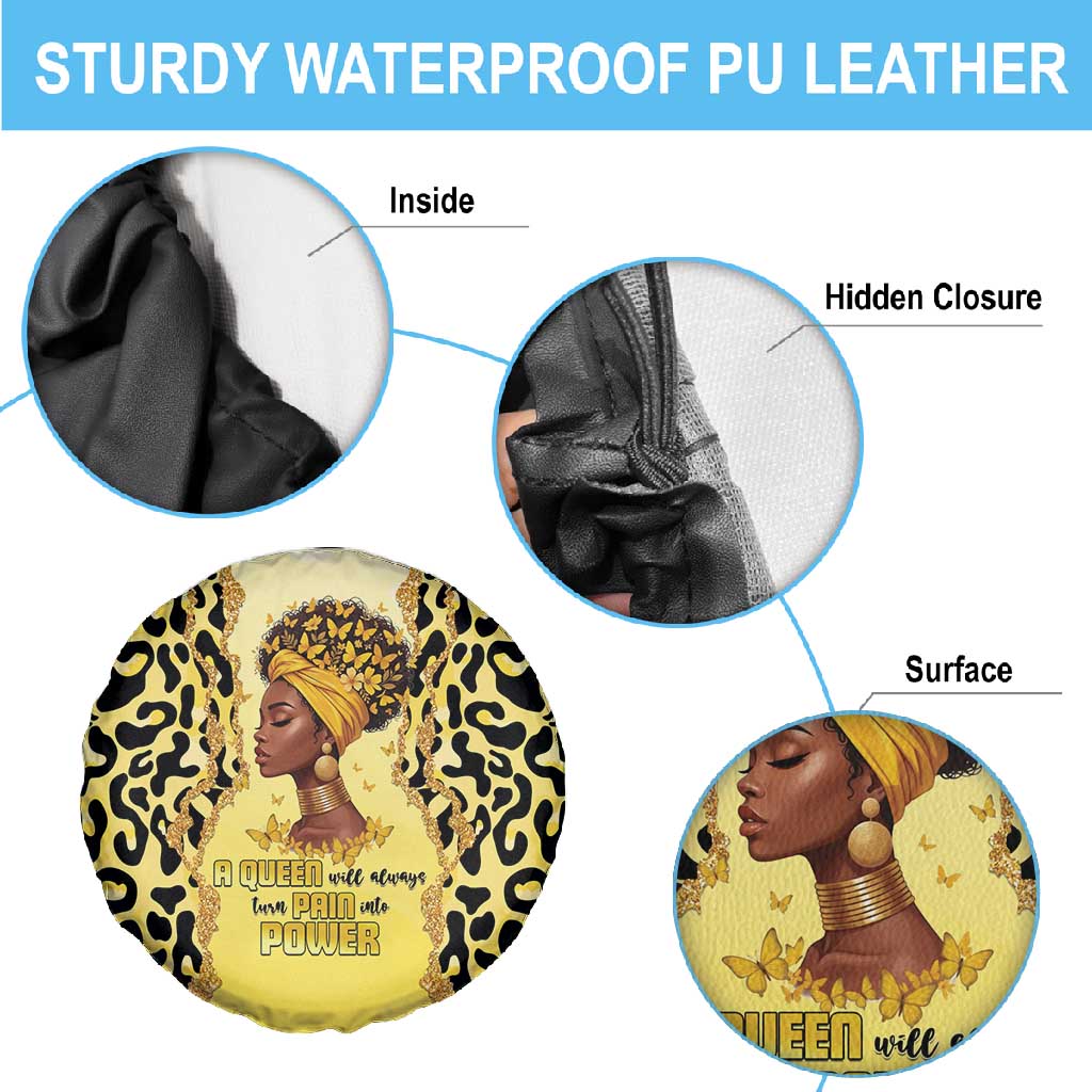Black Her Story Spare Tire Cover A Queen Turns Pain Into Power - Wonder Print Shop