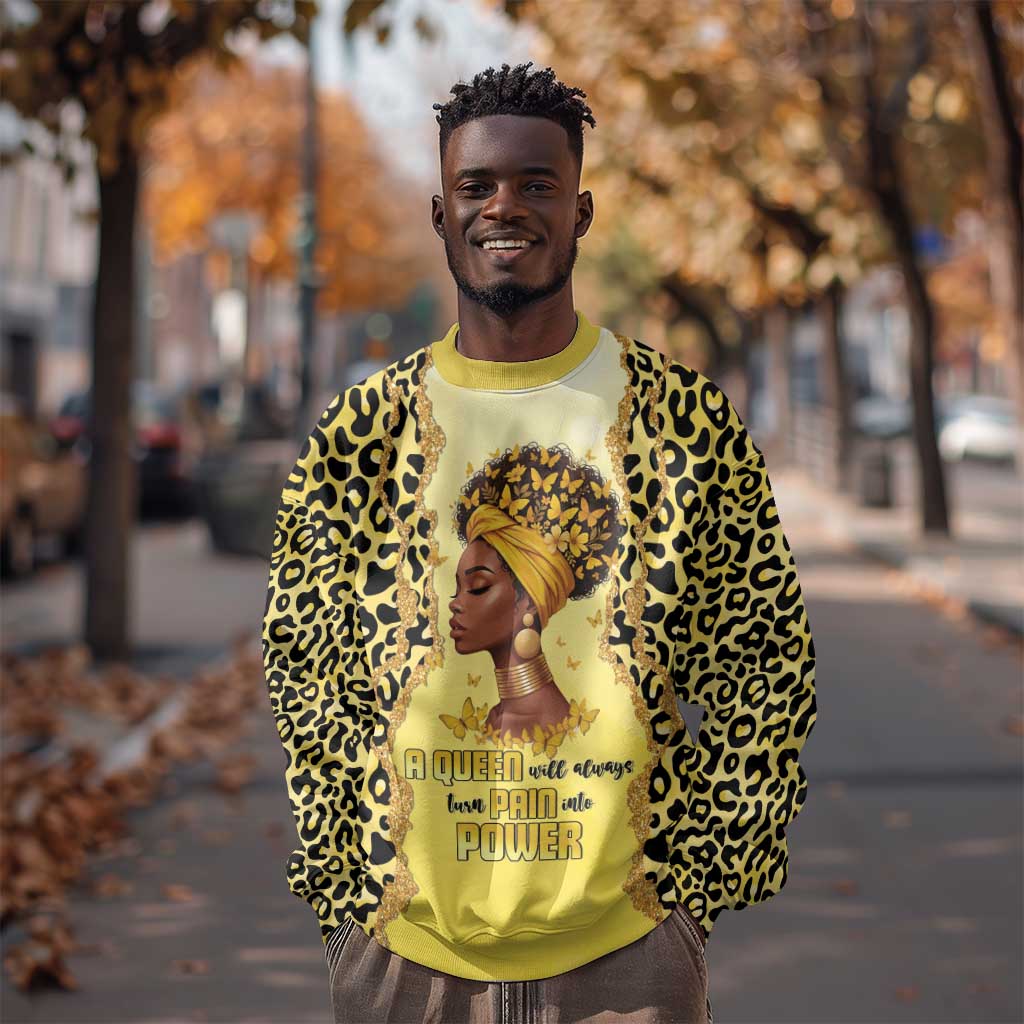 Black Her Story Sweatshirt A Queen Turns Pain Into Power - Wonder Print Shop