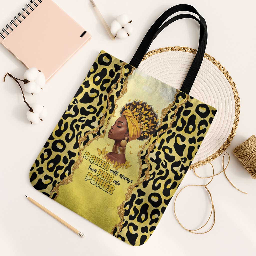 Black Her Story Tote Bag A Queen Turns Pain Into Power - Wonder Print Shop