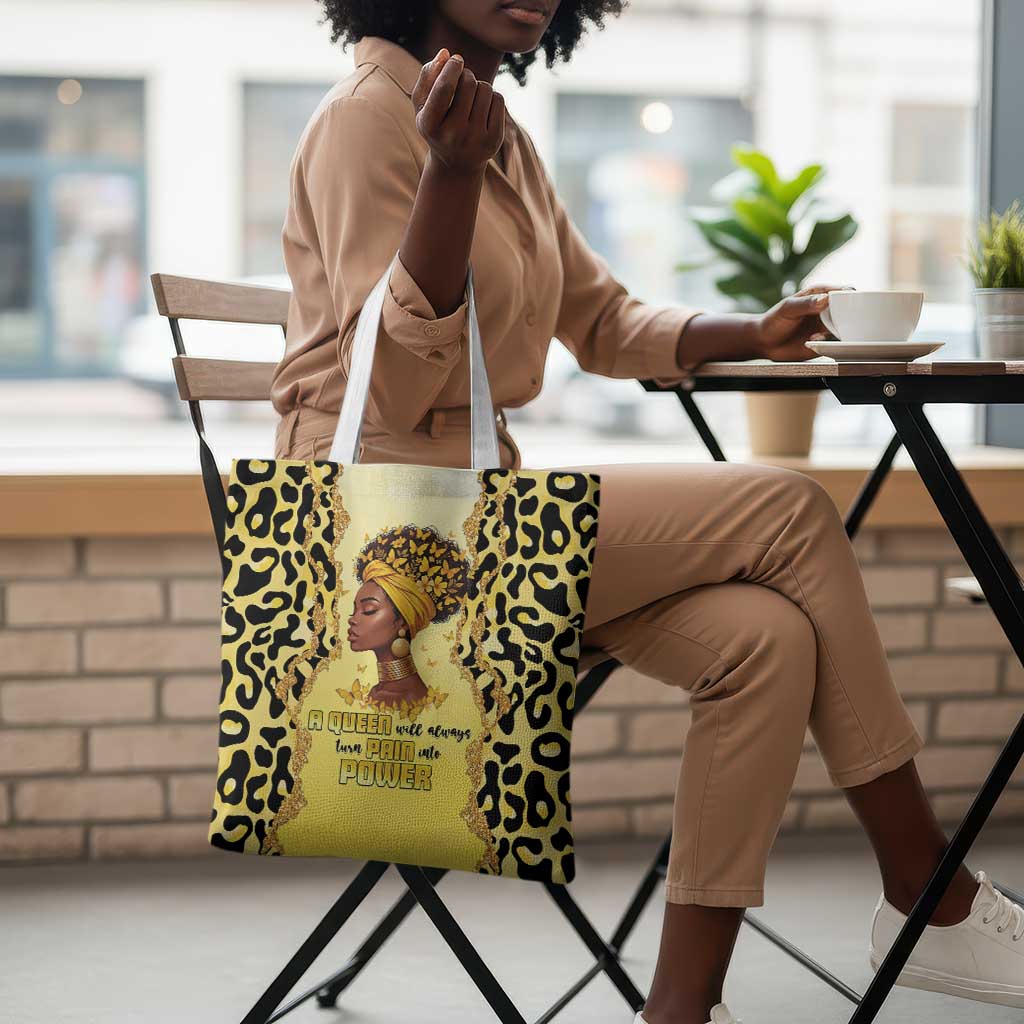 Black Her Story Tote Bag A Queen Turns Pain Into Power - Wonder Print Shop