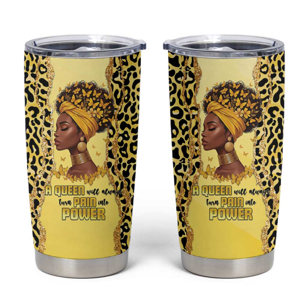 Black Her Story Tumbler Cup A Queen Turns Pain Into Power - Wonder Print Shop