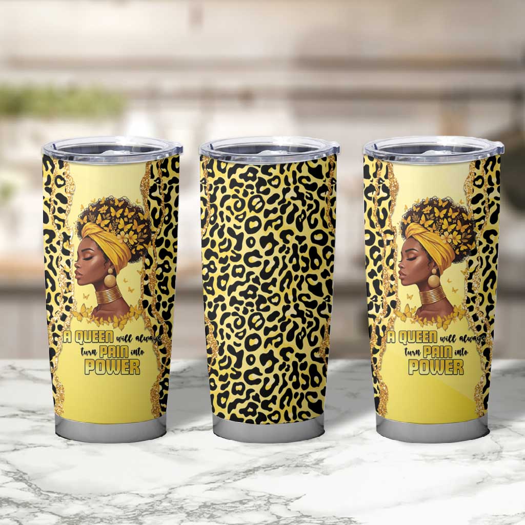 Black Her Story Tumbler Cup A Queen Turns Pain Into Power - Wonder Print Shop