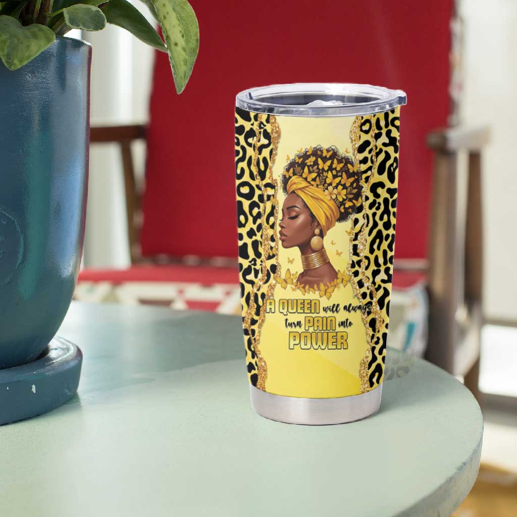 Black Her Story Tumbler Cup A Queen Turns Pain Into Power - Wonder Print Shop