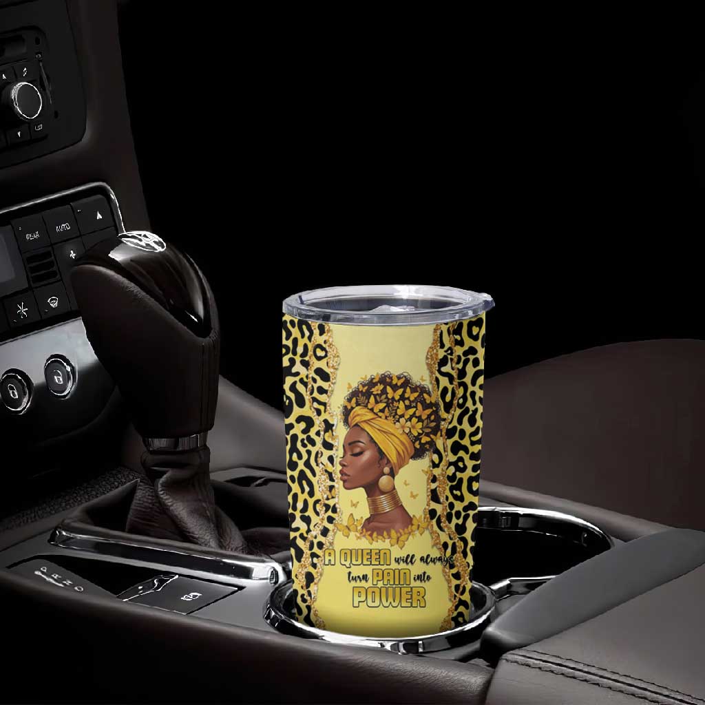 Black Her Story Tumbler Cup A Queen Turns Pain Into Power - Wonder Print Shop