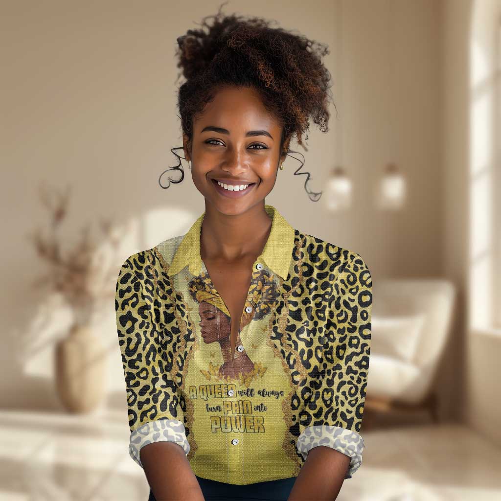 Black Her Story Women Casual Shirt A Queen Turns Pain Into Power - Wonder Print Shop