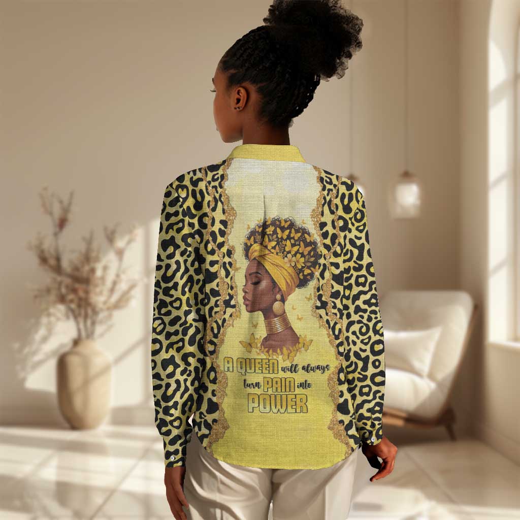 Black Her Story Women Casual Shirt A Queen Turns Pain Into Power - Wonder Print Shop