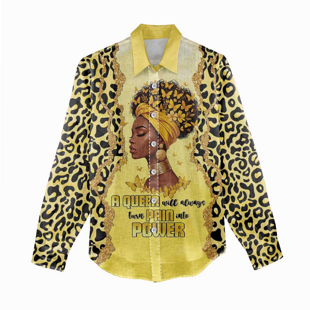 Black Her Story Women Casual Shirt A Queen Turns Pain Into Power - Wonder Print Shop