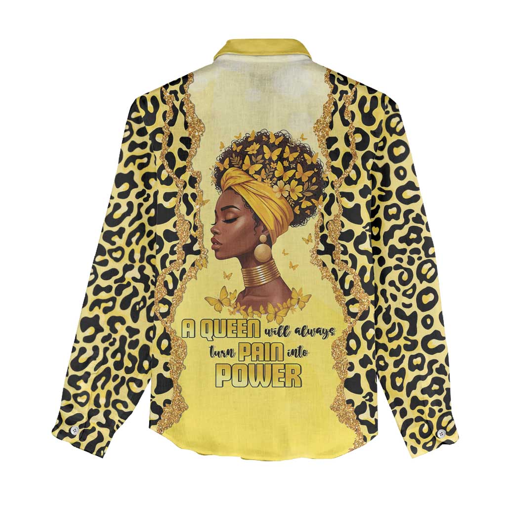 Black Her Story Women Casual Shirt A Queen Turns Pain Into Power - Wonder Print Shop
