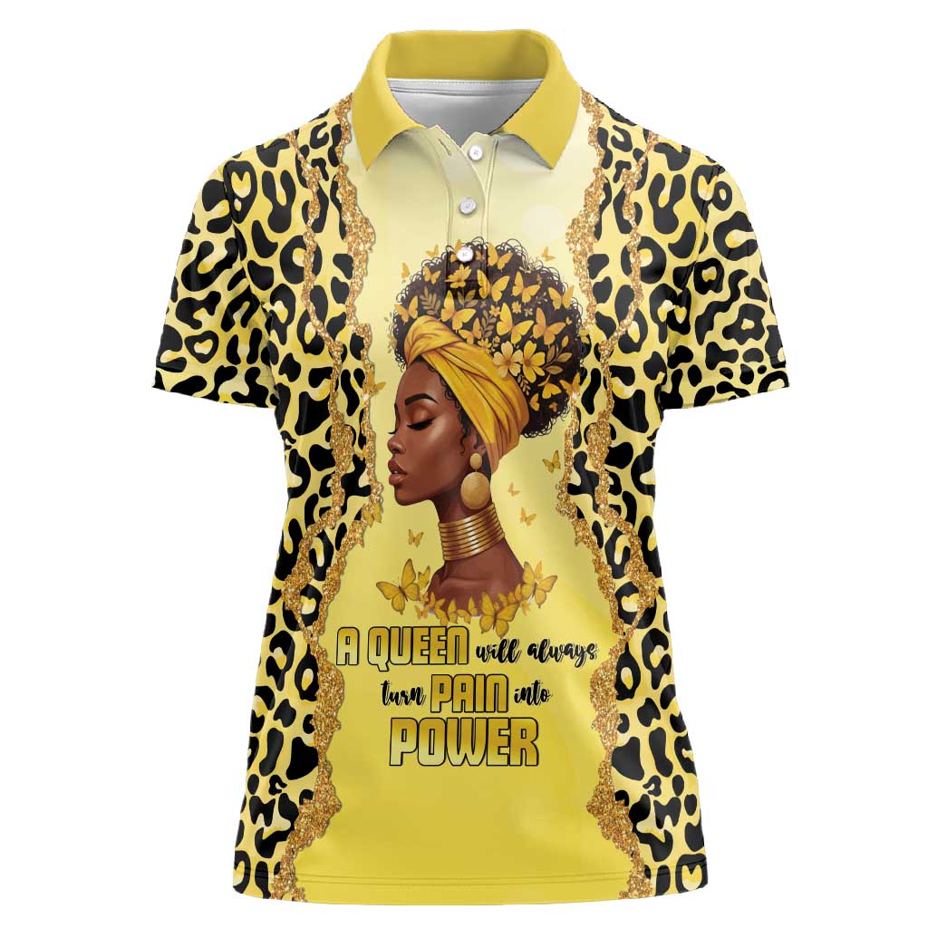 Black Her Story Women Polo Shirt A Queen Turns Pain Into Power - Wonder Print Shop