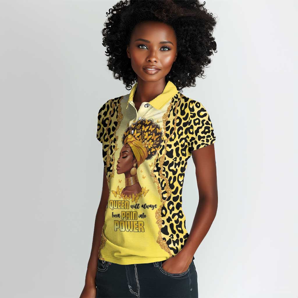 Black Her Story Women Polo Shirt A Queen Turns Pain Into Power - Wonder Print Shop