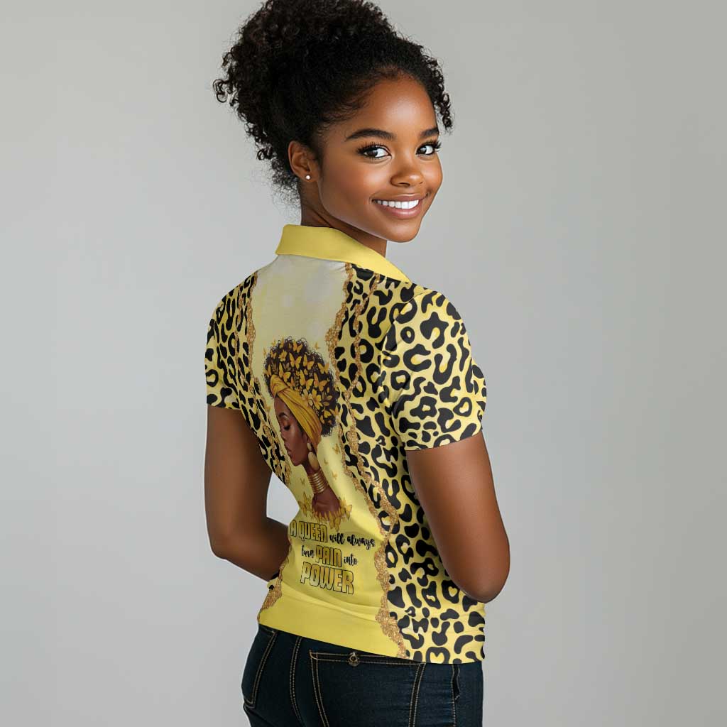 Black Her Story Women Polo Shirt A Queen Turns Pain Into Power - Wonder Print Shop