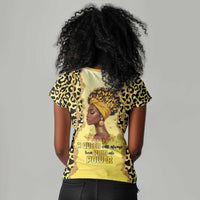 Black Her Story Women V-Neck T-Shirt A Queen Turns Pain Into Power - Wonder Print Shop