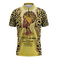 Black Her Story Zipper Polo Shirt A Queen Turns Pain Into Power - Wonder Print Shop