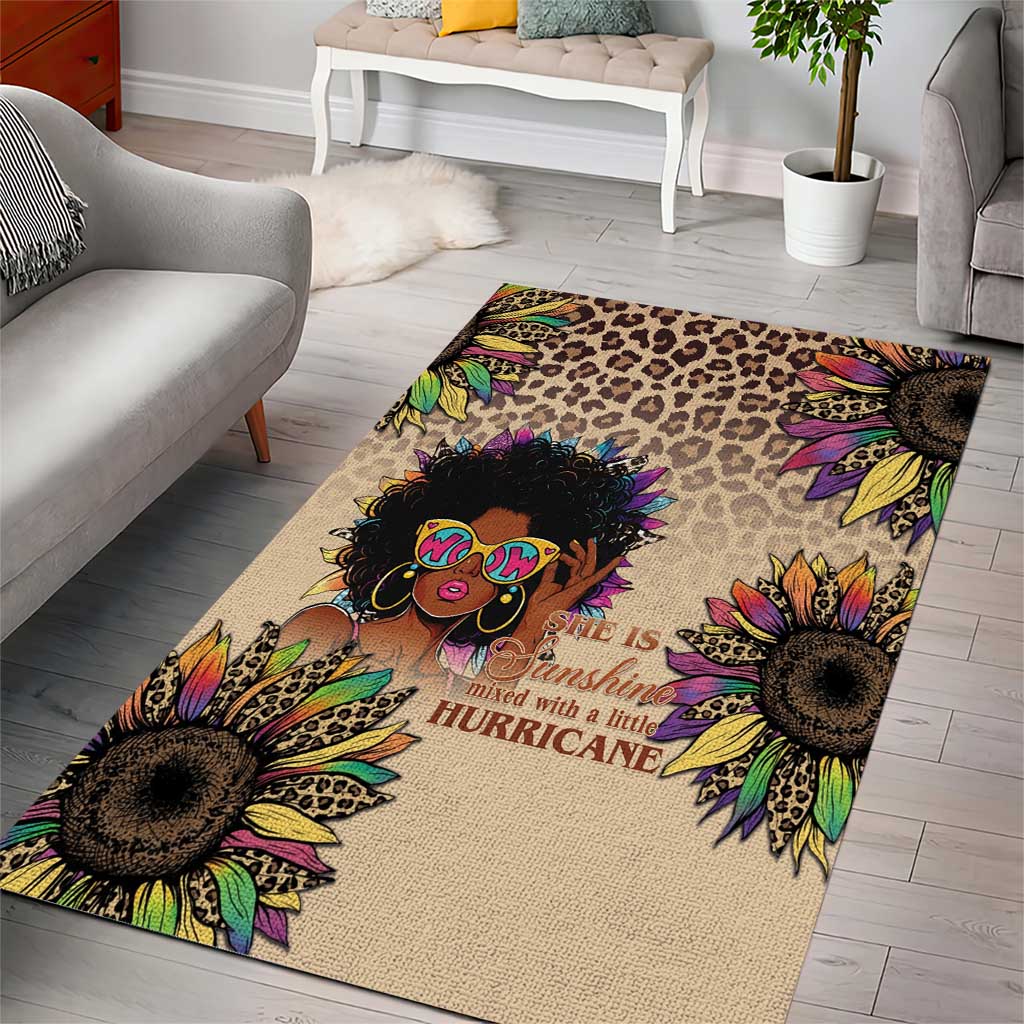 Black Her Story Sunshine Hurricane Area Rug Empowered Black Woman - Wonder Print Shop