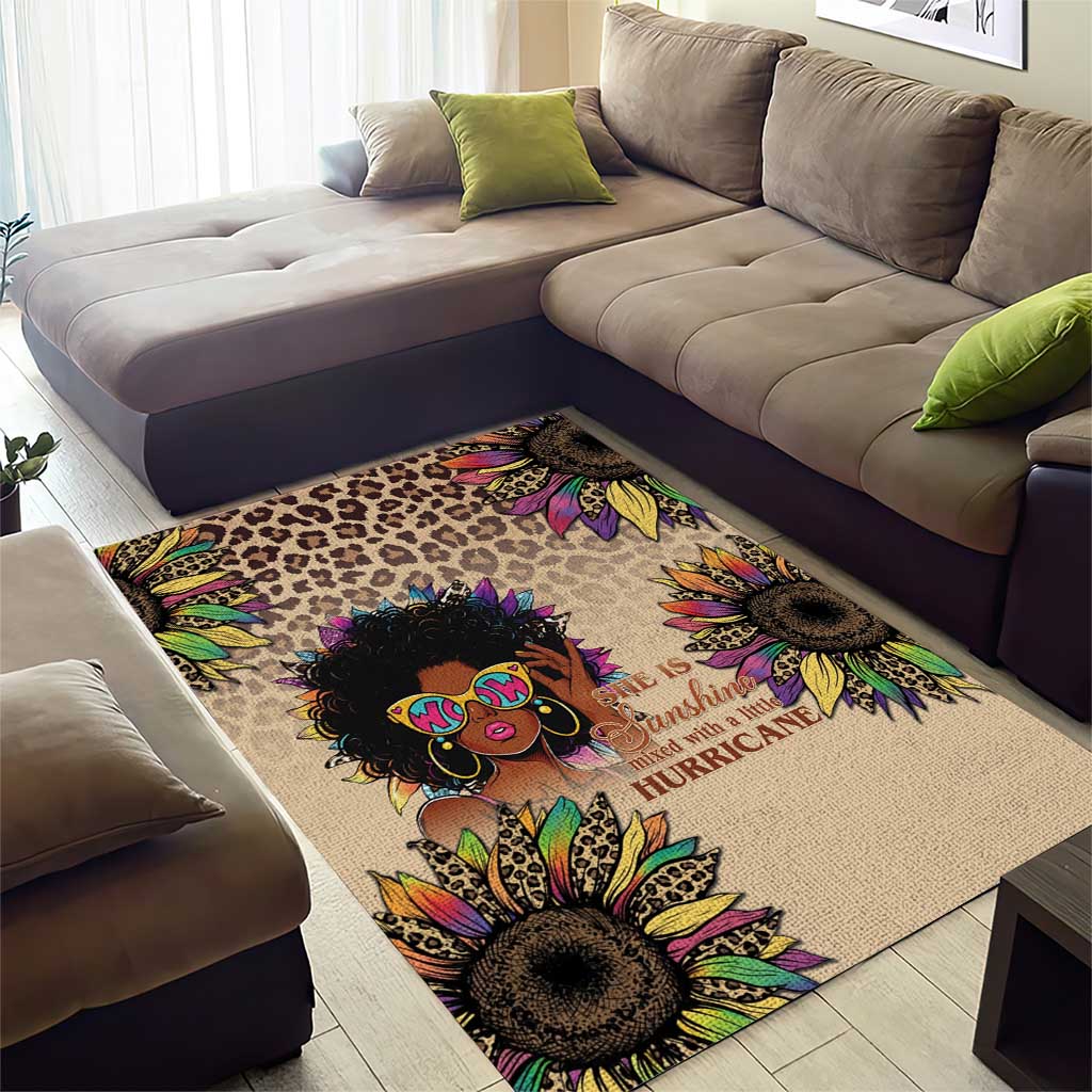 Black Her Story Sunshine Hurricane Area Rug Empowered Black Woman - Wonder Print Shop