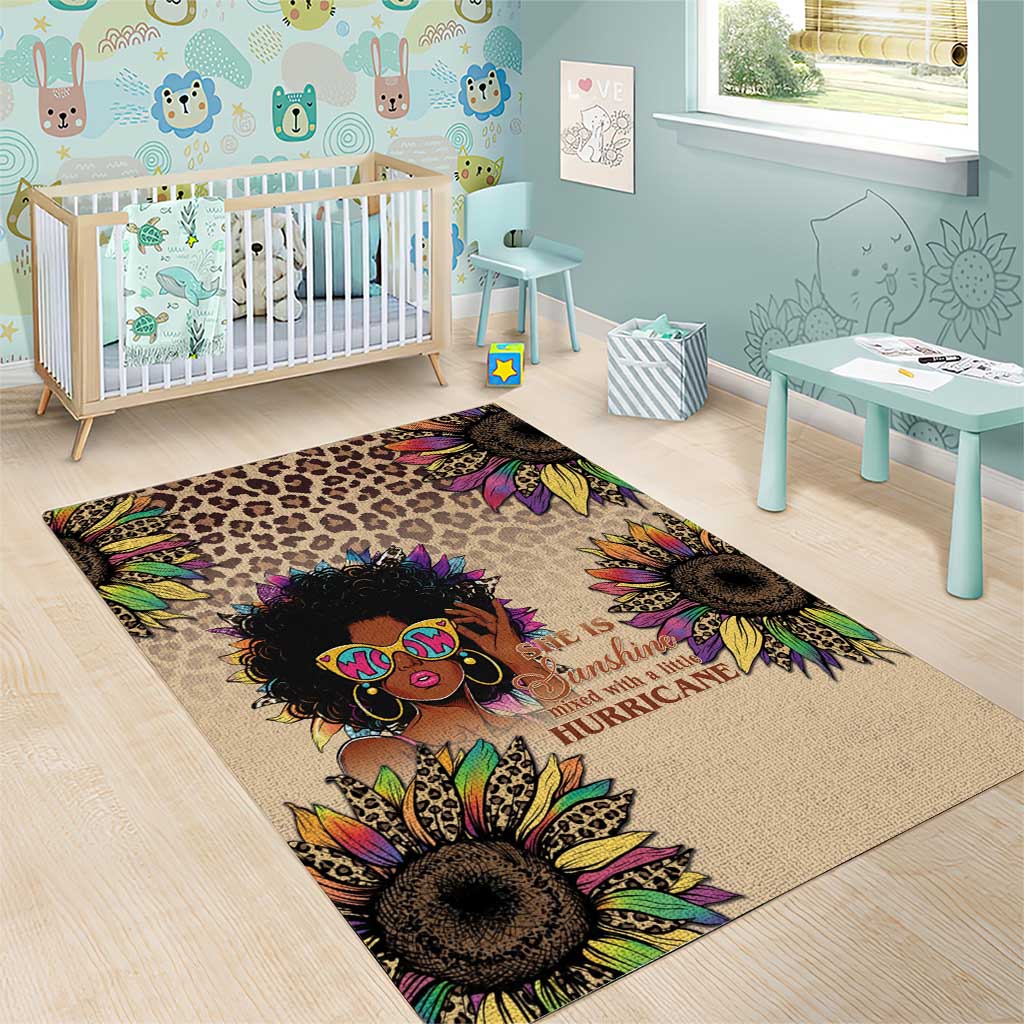 Black Her Story Sunshine Hurricane Area Rug Empowered Black Woman - Wonder Print Shop