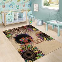 Black Her Story Sunshine Hurricane Area Rug Empowered Black Woman - Wonder Print Shop