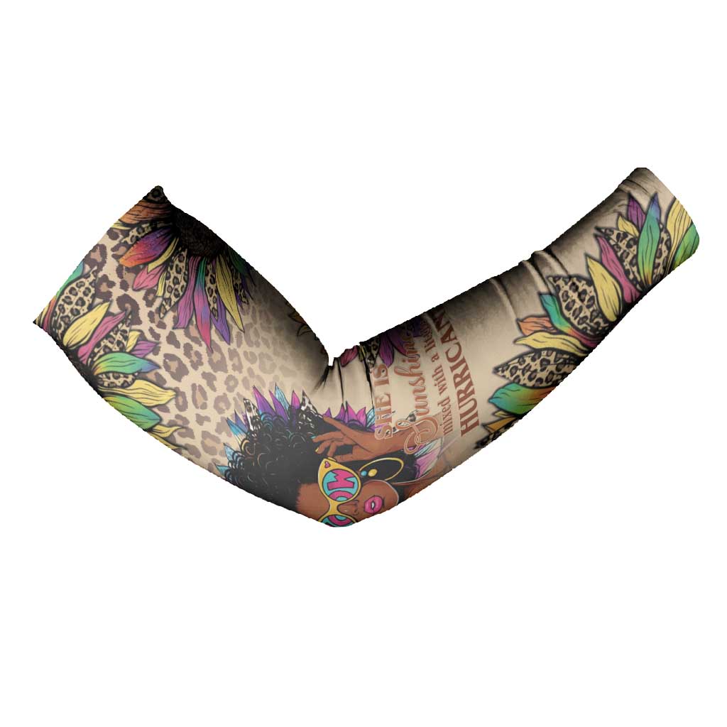 Black Her Story Sunshine Hurricane Arm Sleeves Empowered Black Woman - Wonder Print Shop