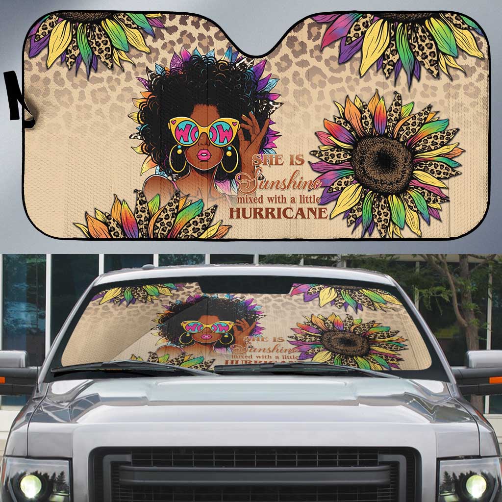 Black Her Story Sunshine Hurricane Auto Sun Shade Empowered Black Woman - Wonder Print Shop