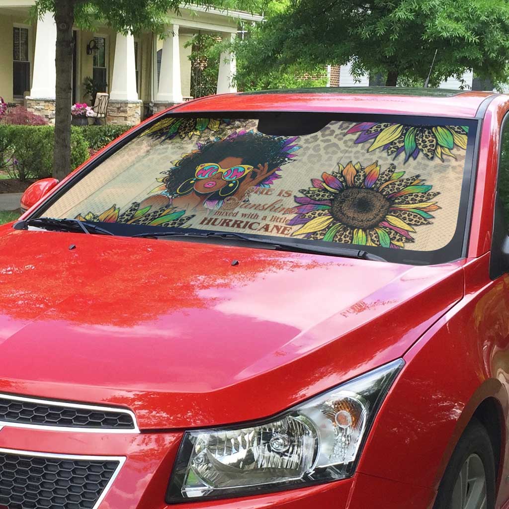 Black Her Story Sunshine Hurricane Auto Sun Shade Empowered Black Woman - Wonder Print Shop