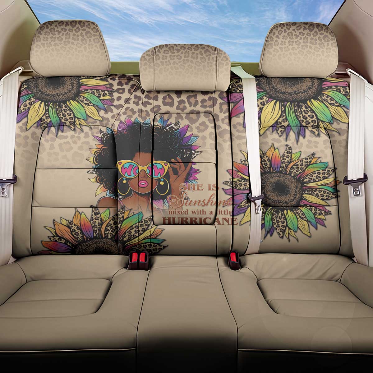 Black Her Story Sunshine Hurricane Back Car Seat Cover Empowered Black Woman - Wonder Print Shop