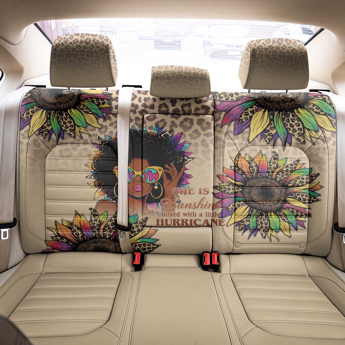 Black Her Story Sunshine Hurricane Back Car Seat Cover Empowered Black Woman - Wonder Print Shop