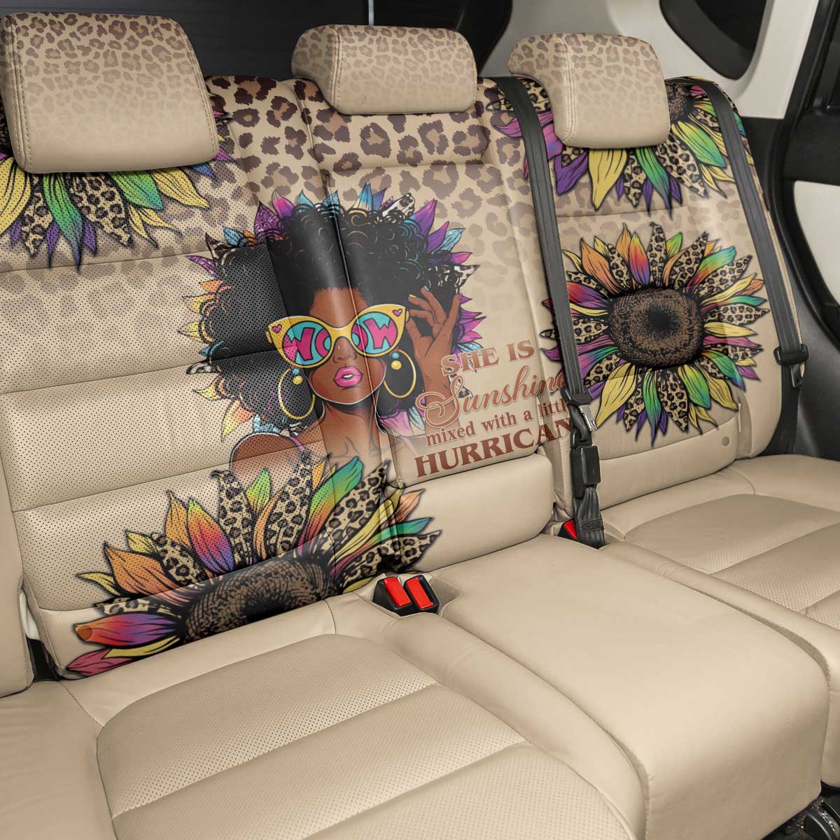 Black Her Story Sunshine Hurricane Back Car Seat Cover Empowered Black Woman - Wonder Print Shop
