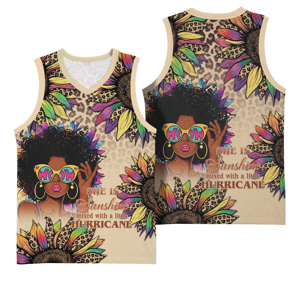 Black Her Story Sunshine Hurricane Basketball Jersey Empowered Black Woman - Wonder Print Shop