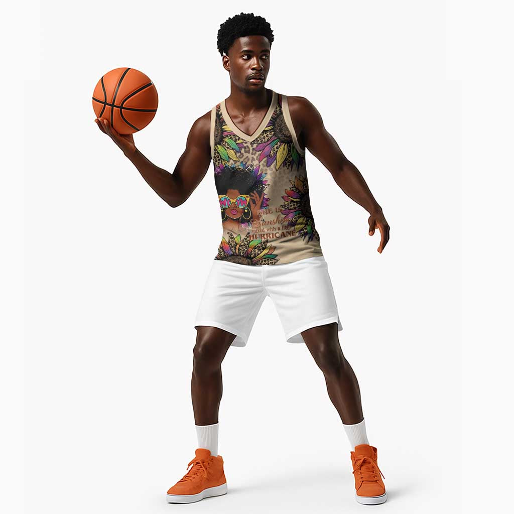 Black Her Story Sunshine Hurricane Basketball Jersey Empowered Black Woman - Wonder Print Shop