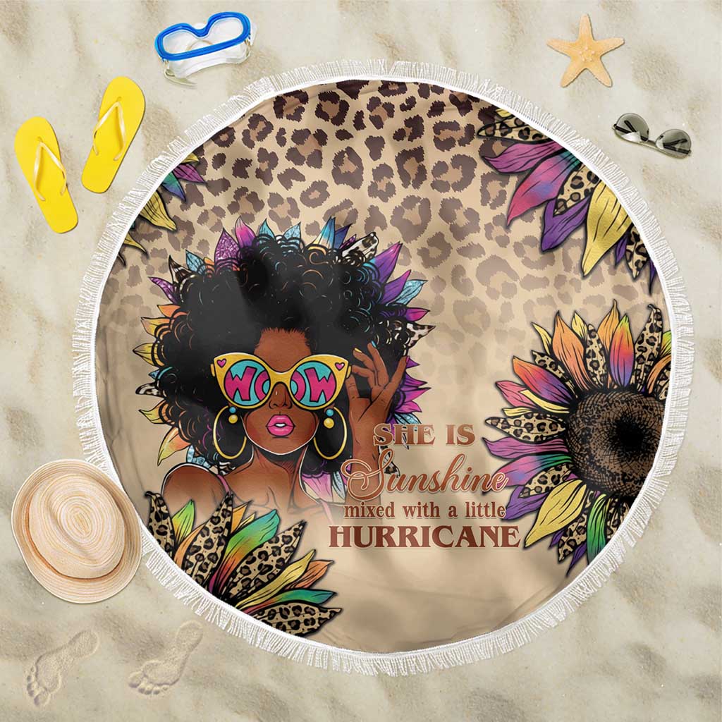 Black Her Story Sunshine Hurricane Beach Blanket Empowered Black Woman - Wonder Print Shop