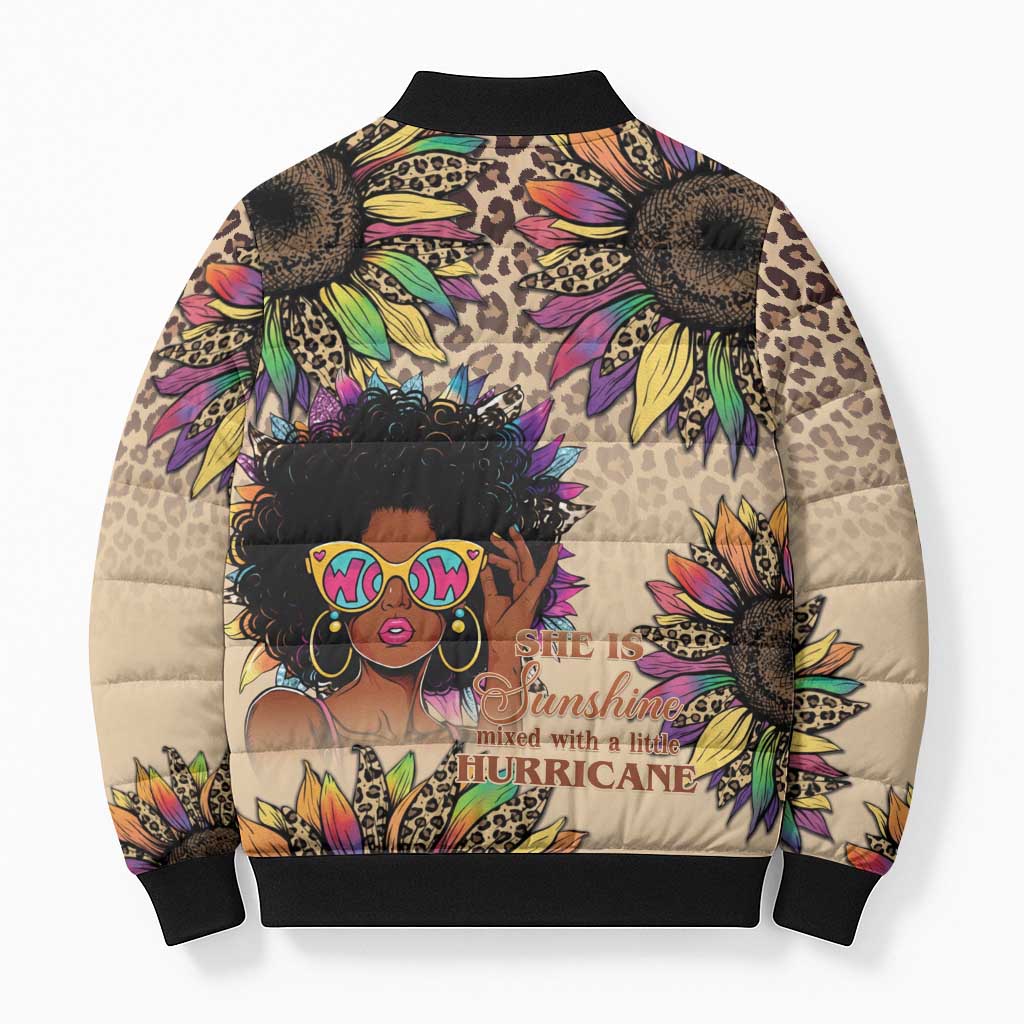 Black Her Story Sunshine Hurricane Bomber Puffer Jacket Empowered Black Woman - Wonder Print Shop
