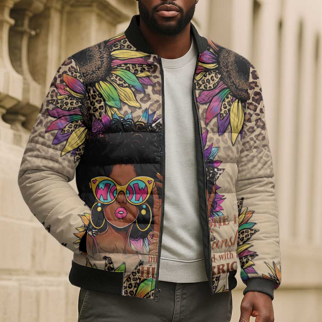 Black Her Story Sunshine Hurricane Bomber Puffer Jacket Empowered Black Woman - Wonder Print Shop