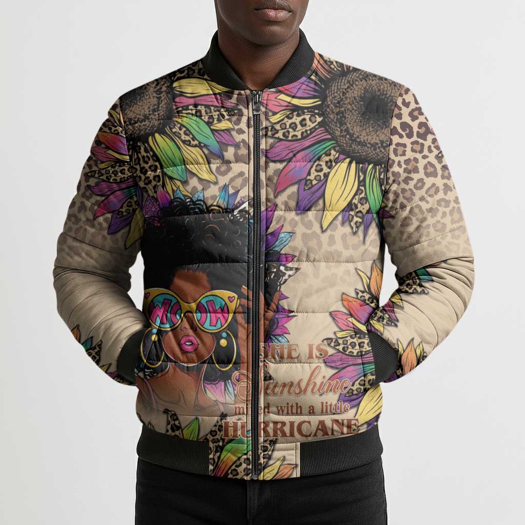 Black Her Story Sunshine Hurricane Bomber Puffer Jacket Empowered Black Woman - Wonder Print Shop