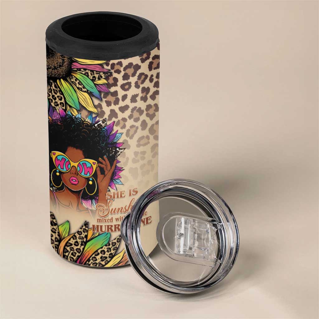 Black Her Story Sunshine Hurricane 4 in 1 Can Cooler Tumbler Empowered Black Woman - Wonder Print Shop