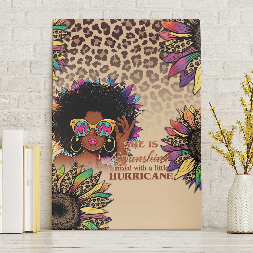 Black Her Story Sunshine Hurricane Canvas Wall Art Empowered Black Woman - Wonder Print Shop