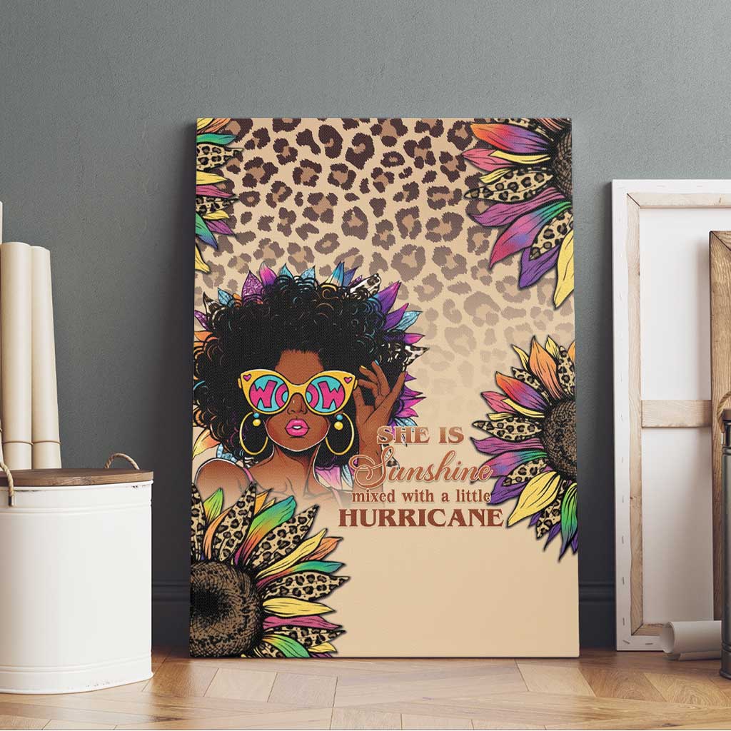Black Her Story Sunshine Hurricane Canvas Wall Art Empowered Black Woman - Wonder Print Shop