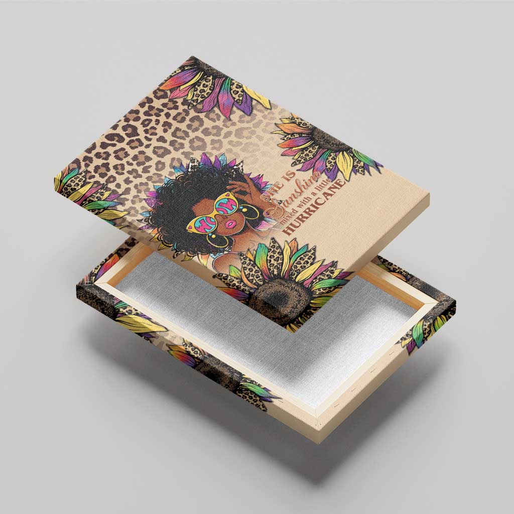 Black Her Story Sunshine Hurricane Canvas Wall Art Empowered Black Woman - Wonder Print Shop