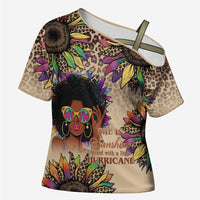 Black Her Story Sunshine Hurricane Cross Shoulder Shirt Empowered Black Woman - Wonder Print Shop