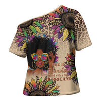 Black Her Story Sunshine Hurricane Cross Shoulder Shirt Empowered Black Woman - Wonder Print Shop