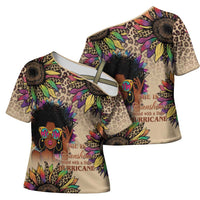 Black Her Story Sunshine Hurricane Cross Shoulder Shirt Empowered Black Woman - Wonder Print Shop