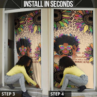 Black Her Story Sunshine Hurricane Door Cover Empowered Black Woman - Wonder Print Shop